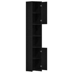 Berkfield Bathroom Cabinet Black Oak 30X30X183.5 Cm Engineered Wood - thumbnail 5