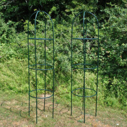 Selections Set Of 4 Green Metal Garden Obelisks - thumbnail 2