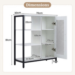 Costway Buffet Cabinet Coffee Bar Cabinet With Adjustable Shelves Kitchen Sideboard-White - thumbnail 3