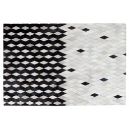 Beliani Rug Maldan Black 140 X 200 Cm Leather - thumbnail 4