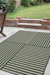 County Multi Stripe Green Modern Flatweave Rug By Oriental Weavers-120Cm X 170Cm - thumbnail 2