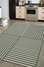 County Multi Stripe Green Modern Flatweave Rug By Oriental Weavers-120Cm X 170Cm - thumbnail 3