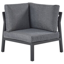 Beliani Garden Corner Sofa With Table 5 Seater Vizzini Metal Grey - thumbnail 9