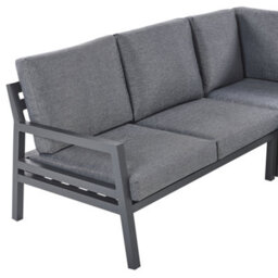 Beliani Garden Corner Sofa With Table 5 Seater Vizzini Metal Grey - thumbnail 6