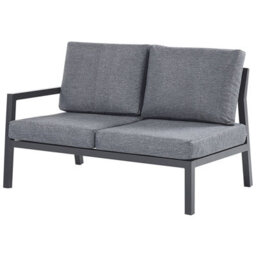 Beliani Garden Corner Sofa With Table 5 Seater Vizzini Metal Grey - thumbnail 8