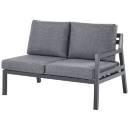 Beliani Garden Corner Sofa With Table 5 Seater Vizzini Metal Grey - thumbnail 7
