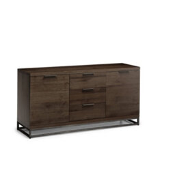 Julian Bowen Brooklyn Dark Oak Wooden 2 Door Sideboard With 3 Drawers And Internal Shelf Storage, Height: 75 X Width: 150 X Depth: 45Cm - thumbnail 1