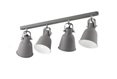 Luminosa Lighting Luminosa Legend 4 Light Straight Bar Pendant Ceiling Light Grey 36X17.5X16Cm - image 1