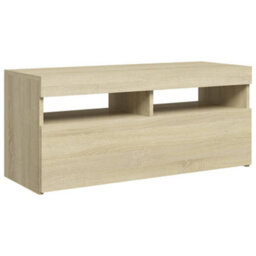 Berkfield Tv Cabinet With Led Lights Sonoma Oak 90X35X40 Cm - thumbnail 7
