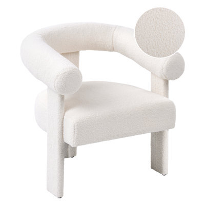Beliani Armchair Ilbro Boucle Off-White - image 1