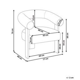 Beliani Armchair Ilbro Boucle Off-White - thumbnail 3