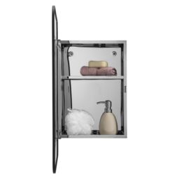 Croydex Compact Satin Black Single Bathroom Wall Cabinet With Mirrored Door (H)603mm (W)453mm - thumbnail 5