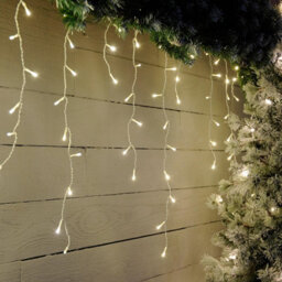 Festive 17.8M Indoor & Outdoor Snowing Effect Icicle Christmas Lights 720 Warm White Leds - thumbnail 1
