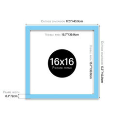 16X16 Light Blue Picture Frame (40.6 X 40.6Cm) Poster, Photo, Artwork, Gallery Wall Or Print - thumbnail 3
