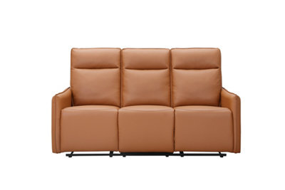 Dorel Lugo  3 Seater Sofa With 2 Manual Recliner In Cognac Pu - image 1