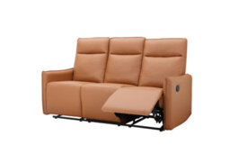 Dorel Lugo  3 Seater Sofa With 2 Manual Recliner In Cognac Pu - thumbnail 4