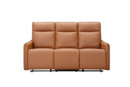 Dorel Lugo  3 Seater Sofa With 2 Manual Recliner In Cognac Pu - thumbnail 1
