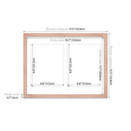 16X12 Inch 2 Opening Photo Collage Frame, Display Two 9X7 Inch Photos, Multi Aperture Family Picture Frame, Bronze - thumbnail 4