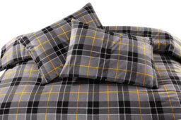 Kampala Hill Flannelette Tartan Check Brushed Cotton Duvet Cover Set Grey Bedding Set Single - thumbnail 4