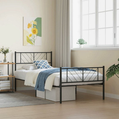Berkfield Metal Bed Frame With Headboard And Footboard Black 107X203 Cm - image 1
