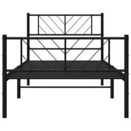 Berkfield Metal Bed Frame With Headboard And Footboard Black 107X203 Cm - thumbnail 5