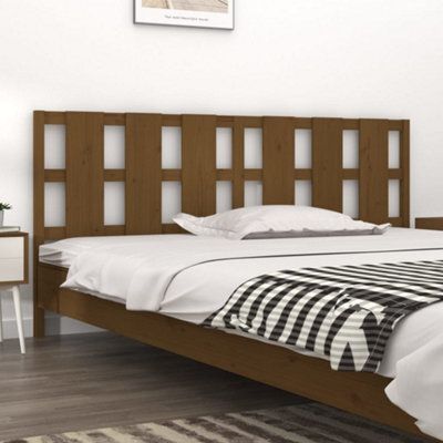 Berkfield Bed Headboard Honey Brown 205.5X4X100 Cm Solid Wood Pine - image 1
