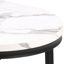 Furniture To Go Spiro Coffee Table Set With White Marble Melamine Top & Black Legs - thumbnail 5