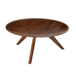 MH London Marcel Solid Wood Round Coffee Table - Walnut - thumbnail 4
