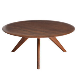 MH London Marcel Solid Wood Round Coffee Table - Walnut - thumbnail 5