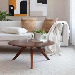 MH London Marcel Solid Wood Round Coffee Table - Walnut - thumbnail 2