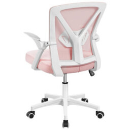 Yaheetech Mesh Office Chair With 90-Degree Flip-Up Armrests And Adjustable Lumbar Support - Pink - thumbnail 2