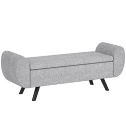 Wyld Haus Nesama Linen Grey Lift-Top Storage Bench With Armrests, L132 X D42 X H50Cm - thumbnail 2
