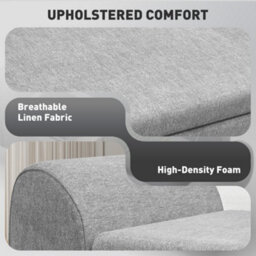 Wyld Haus Nesama Linen Grey Lift-Top Storage Bench With Armrests, L132 X D42 X H50Cm - thumbnail 7