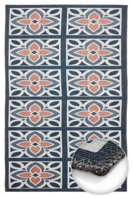 Think Rug Victoria H1191 Grey Orange Rug-61Cm X 230Cm - image 1