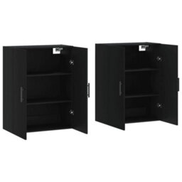 Berkfield Wall Mounted Cabinets 2 Pcs Black 69.5X34X90 Cm - thumbnail 4