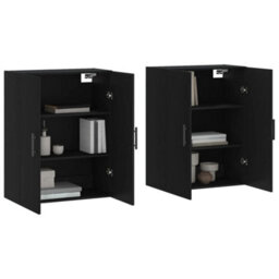 Berkfield Wall Mounted Cabinets 2 Pcs Black 69.5X34X90 Cm - thumbnail 3