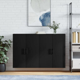 Berkfield Wall Mounted Cabinets 2 Pcs Black 69.5X34X90 Cm - thumbnail 1
