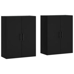 Berkfield Wall Mounted Cabinets 2 Pcs Black 69.5X34X90 Cm - thumbnail 2