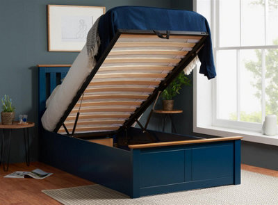 Single Navy Blue Ottomam Bed 3Ft Storage Bed Frame Birlea Phoenix - image 1