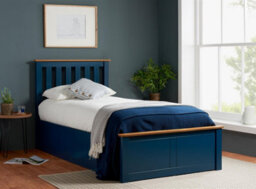Single Navy Blue Ottomam Bed 3Ft Storage Bed Frame Birlea Phoenix - thumbnail 2