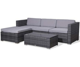 Evre Grey 4 Seat Rattan Outdoor Garden Furniture Sofa Set - California And Weatherproof Cover - thumbnail 5