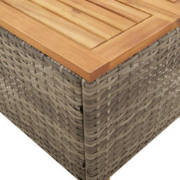 Berkfield Garden Table Grey 45X45X37 Cm Poly Rattan Acacia Wood - thumbnail 8