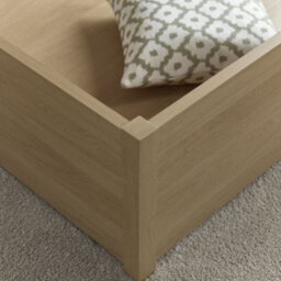 Carson Oak Rattan Wooden Ottoman Storage Bed Frame - 4Ft6 Double - thumbnail 7