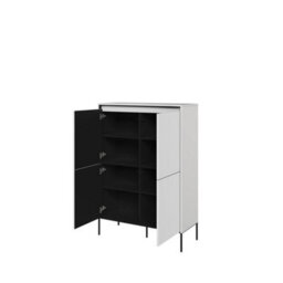 Arte Modern Trend  Highboard Cabinet (H830mm W980mm D400mm) - White Matt With Black Legs - thumbnail 2