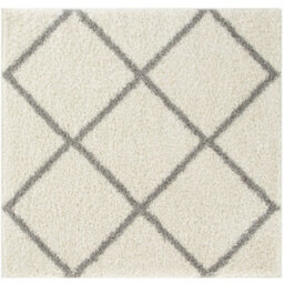 The Rugs Moroccan Shaggy Rugs And Runners Soft Fluffy Diamond Design High Pile Ivory And Grey Living Room Kitchen Hallway 500 - thumbnail 1