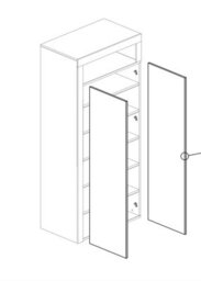 FurniComp LTD Furnicomp Lorenzo 2 Door White Gloss And Cadiz Oak Tall Bathroom Storage Cupboard - thumbnail 3