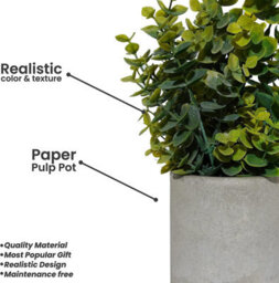 Set Of 3 Artificial Plants In Pot Bohemian Style Fake Potted Plants For Indoor, Home & Office Desk,boho Farmhouse Decoration Plant - thumbnail 2