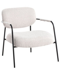 Wyld and Coco Centuryhome Low-Profile Mid-Century Armchair - Light Beige Polyester, Steel Frame - thumbnail 3