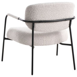 Wyld and Coco Centuryhome Low-Profile Mid-Century Armchair - Light Beige Polyester, Steel Frame - thumbnail 5
