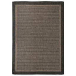 Berkfield Durable Outdoor Flatweave Rug 140X200 Cm Dark Brown - thumbnail 2